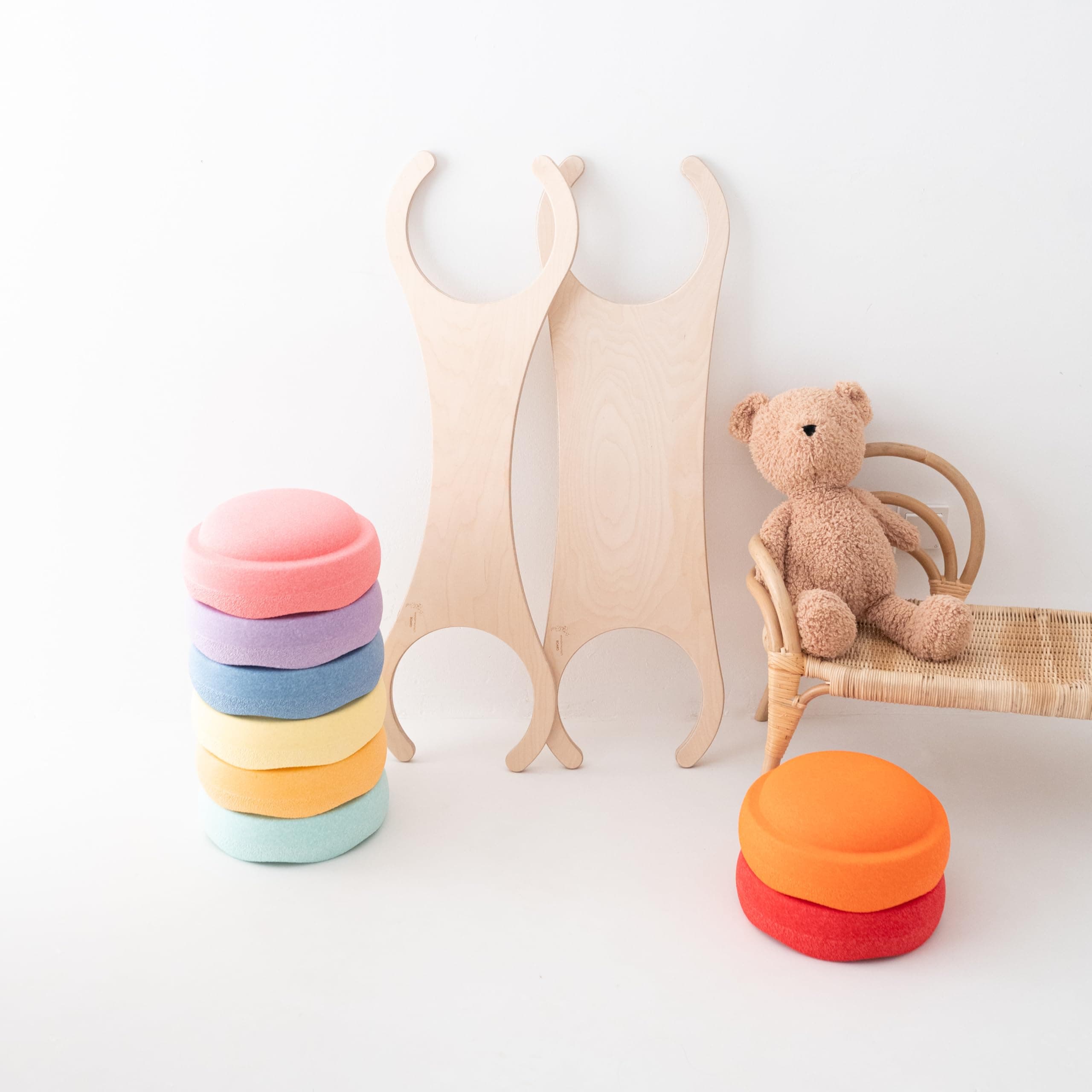 Stapelwelt personalisierbare Abenteuerbrücke für Stapelstein®, Stapelsteine® Zubehör, Brett, Balancierbrett, Geschicklichkeit Training für Kinder für Sport und Freizeit ohne Name 2er Set schmal&breit Angebot bei HelloDeals