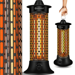 KESSER® Standheizstrahler Infrarotheizung, 1200W Heizstrahler Energieeffiziente Heizung Innenraum mit 360° Oszillation, Infrarotheizung Standgerät, Elektroheizung IP55, Terrassen-Heizstrahler, Schwarz Angebot bei HelloDeals