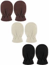 Boyiee 3 Paar Neugeborene Baby und Kleinkind Winter Fäustlinge Handschuhe Fleece 0-6 Monate Beige, Khaki, Schwarz Angebot bei HelloDeals