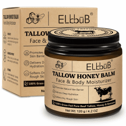Whipped Tallow Cream für Gesicht & Körper - 100% Grasgefüttertes Rindertalg, Natürlicher Honig & Bienenwachs Feuchtigkeitscreme, Tiefe Hydratation & Pflege, Öl- und Duftfrei, Schnell Absorbierend 120 g (1er Pack) Angebot bei HelloDeals
