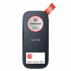 SanDisk Portable SSD 1 TB (externe SSD 2,5 Zoll, bis zu 800 MB/s Lesen, robustes Laufwerk bis zu 2 m, robuste Befestigungsschlaufe aus strapazierfähigem Gummi) Schwarz Schwarz 1 TB