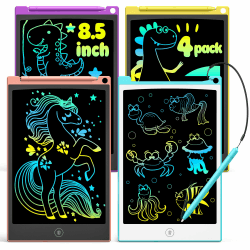 TECJOE LCD Schreibtafel 4 Pack, 8.5 Zoll Tablet für Kinder und Erwachsene, Löschbarer, Wiederverwendbarer Schreib-Zeichenblock, mit Abschließbar Löschen-Taste (Blau+Rosa+Gelb+Lila), H10A Angebot bei HelloDeals