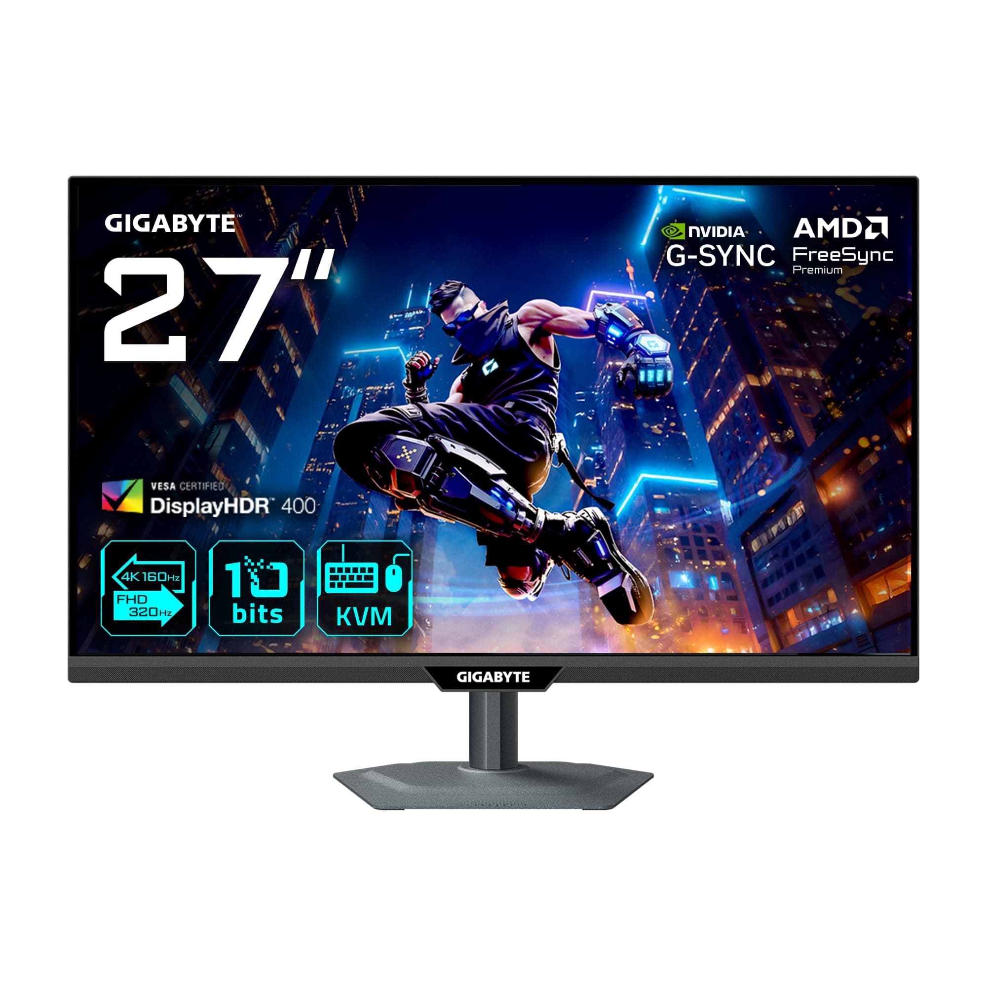 GIGABYTE M27UP 27” 4K UHD Gaming-Monitor - Dual-Modus (4K 160Hz oder FHD 320Hz), 3840 x 2160, 1ms, 350 cd/m², FreeSync Premium, DisplayHDR400, HDMI 2.1, DisplayPort 1.4 Angebot bei HelloDeals