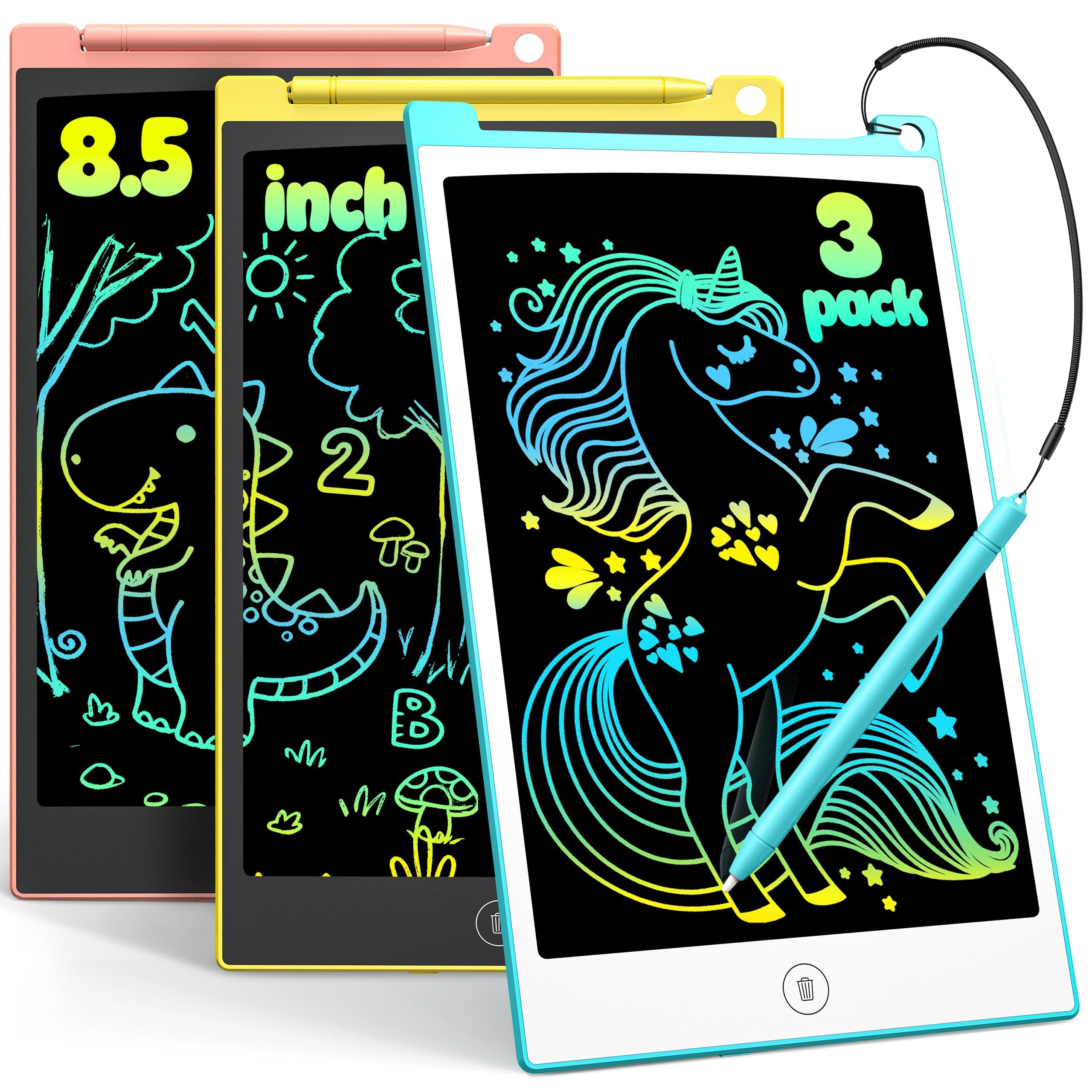 TECJOE 3er-Pack LCD-Grafiktablett, 8,5 Zoll, tragbar, für Kinder, Planer, Studenten, Büro, Familie Angebot bei HelloDeals