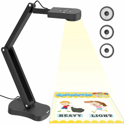 8MP Dokumentenkamera Schule & Visualizer für Klassenzimmer mit Dual-Mikrofon, 3-Stufen-LED-Licht, Auf und Ab, Linke und Rechte Bildumkehrung, Mehrgelenkig, für Fernunterricht und -Lernen Angebot bei HelloDeals