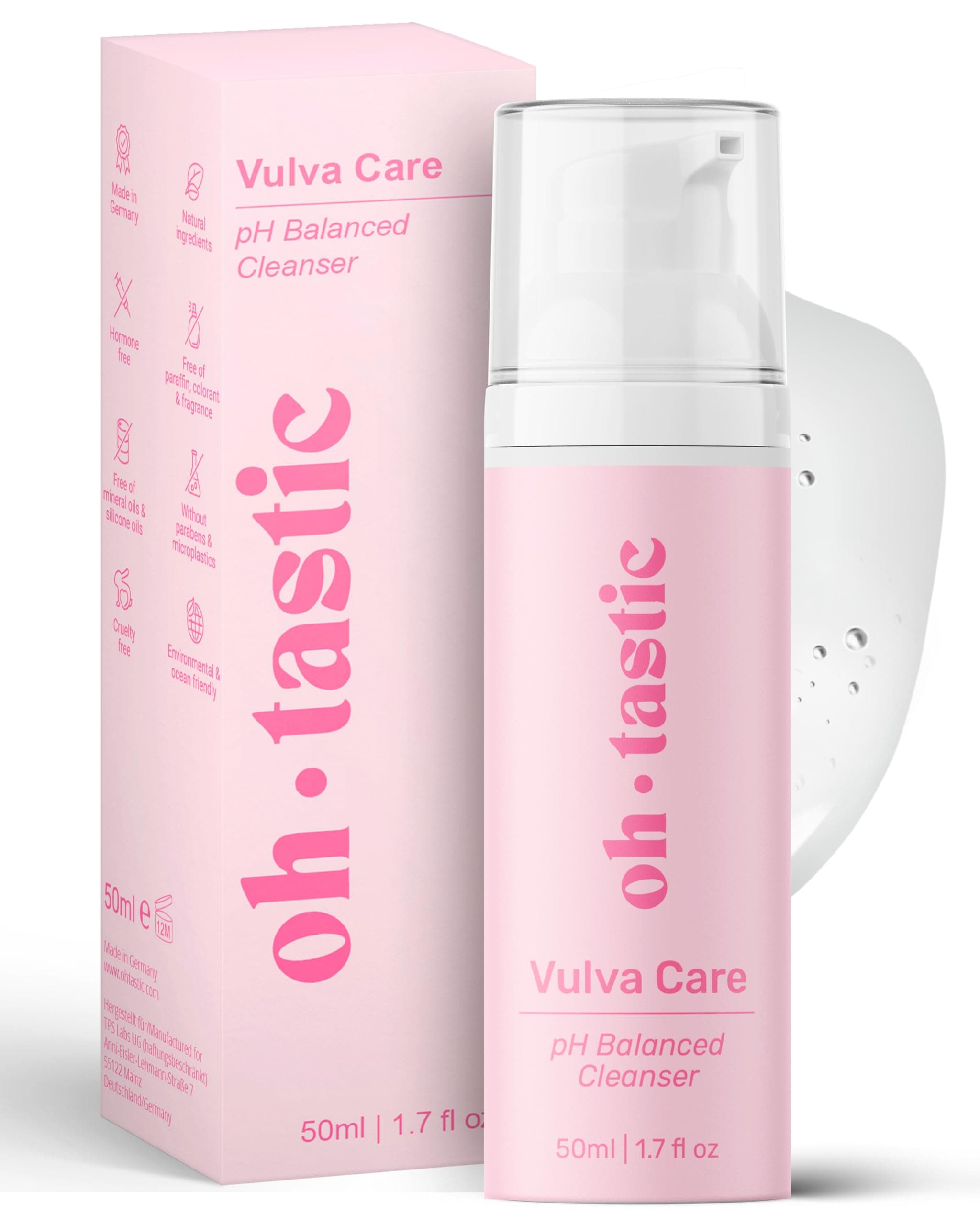 Intim Waschlotion Damen - Antibakterielles & seifenfreies Duschgel für den Intimbereich, Intimwaschlotion Frauen mit Milchsäurebakterien gegen Juckreiz, Scheidenpilz & Geruch - ohtastic - (50ml) Angebot bei HelloDeals