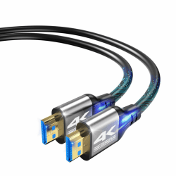 4K HDMI Kabel 1.5M (4K@60Hz 18 Gbit/s) Full HD1080p, 3D,Dynamic HDR, Dolby Atmos,High Speed mit Ethernet, Kompatibel mit Blu-ray,HDTV,PS5/4/3,Laptop,Projektoren,PC,Mehr Angebot bei HelloDeals