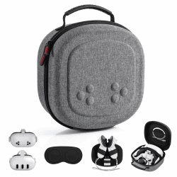 Tasche für Meta Quest 3S/Quest 3, Reisen Lagerung Tragetasche Kompatibel mit VR-Headset, Touch Controllern und Anderem Zubehör, Hartschalen Tasche für Reisen und Aufbewahrung Grau Angebot bei HelloDeals