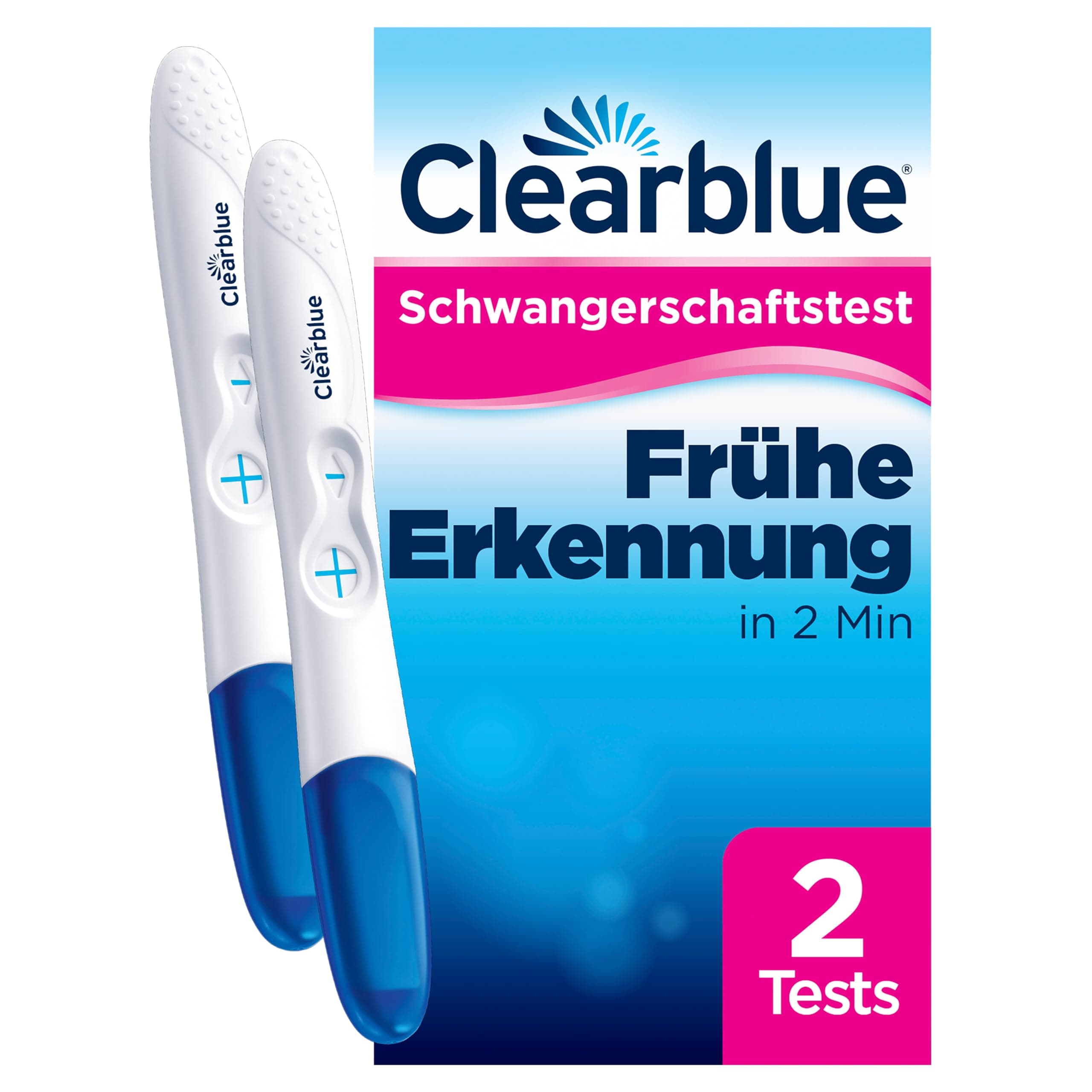 Clearblue Schwangerschaftstest Frühe Erkennung, Frühtest, Pregnancy Test, 2x Frühschwangerschaftstest/Schwangerschaftsfrühtest, über 99% zuverlässig, Schwangerschaft bestimmen, 25 mIU/ml Angebot bei HelloDeals