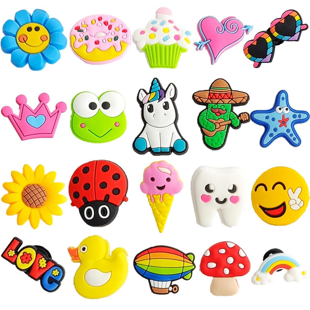 Anstecknadeln für Crocs Sanitär-Clogs – 20 Stück – dekorative Pins – Schuhanhänger – Zubehör und Verzierungen für Schuhe – Damen Herren Kinder – Gesundheit Gastgewerbe – Arbeit Friseur, Angebot bei HelloDeals