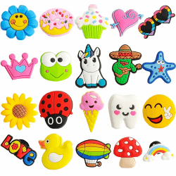 Anstecknadeln für Crocs Sanitär-Clogs – 20 Stück – dekorative Pins – Schuhanhänger – Zubehör und Verzierungen für Schuhe – Damen Herren Kinder – Gesundheit Gastgewerbe – Arbeit Friseur, Angebot bei HelloDeals