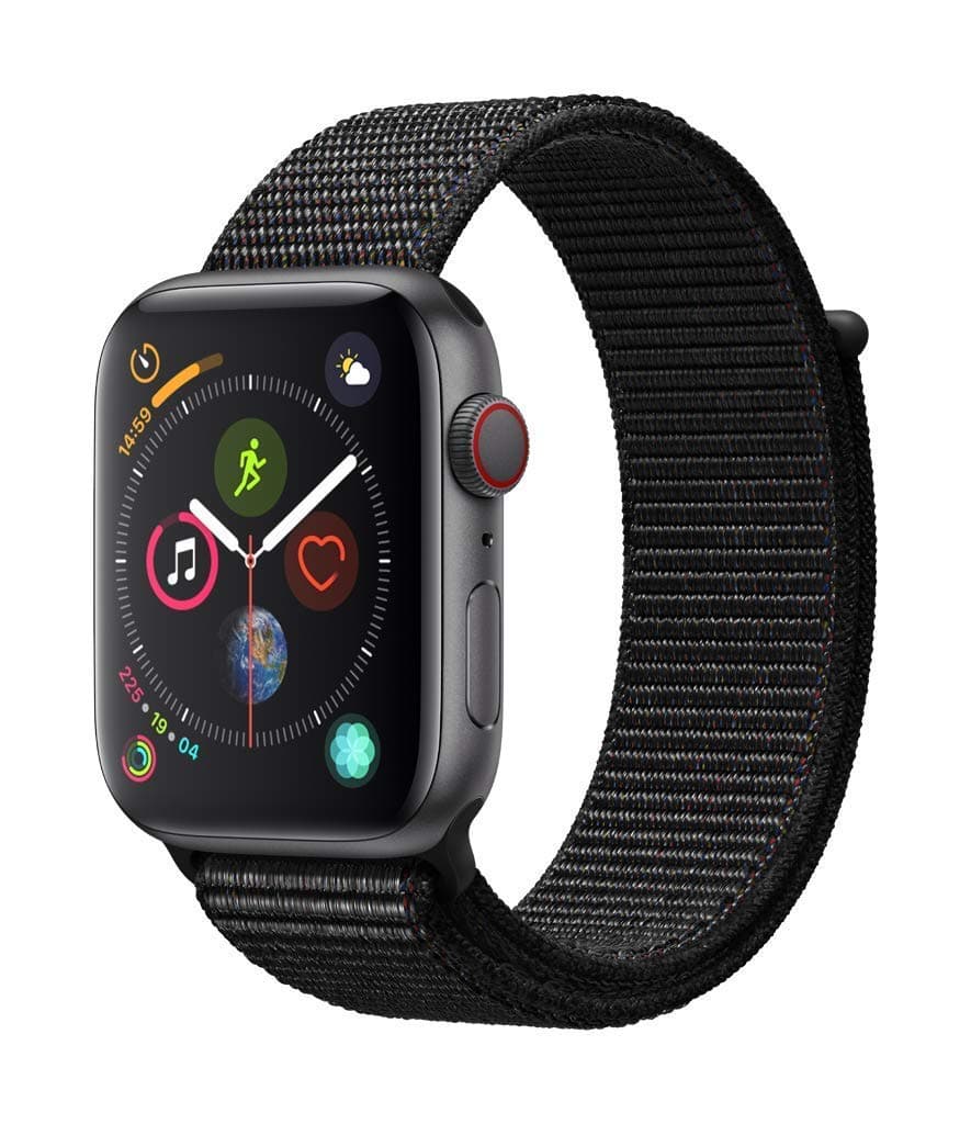Apple Watch Series 4 GPS + Cellular, 44mm Aluminiumgehäuse, Space Grau, with Black mit Sport Loop (Generalüberholt) Angebot bei HelloDeals