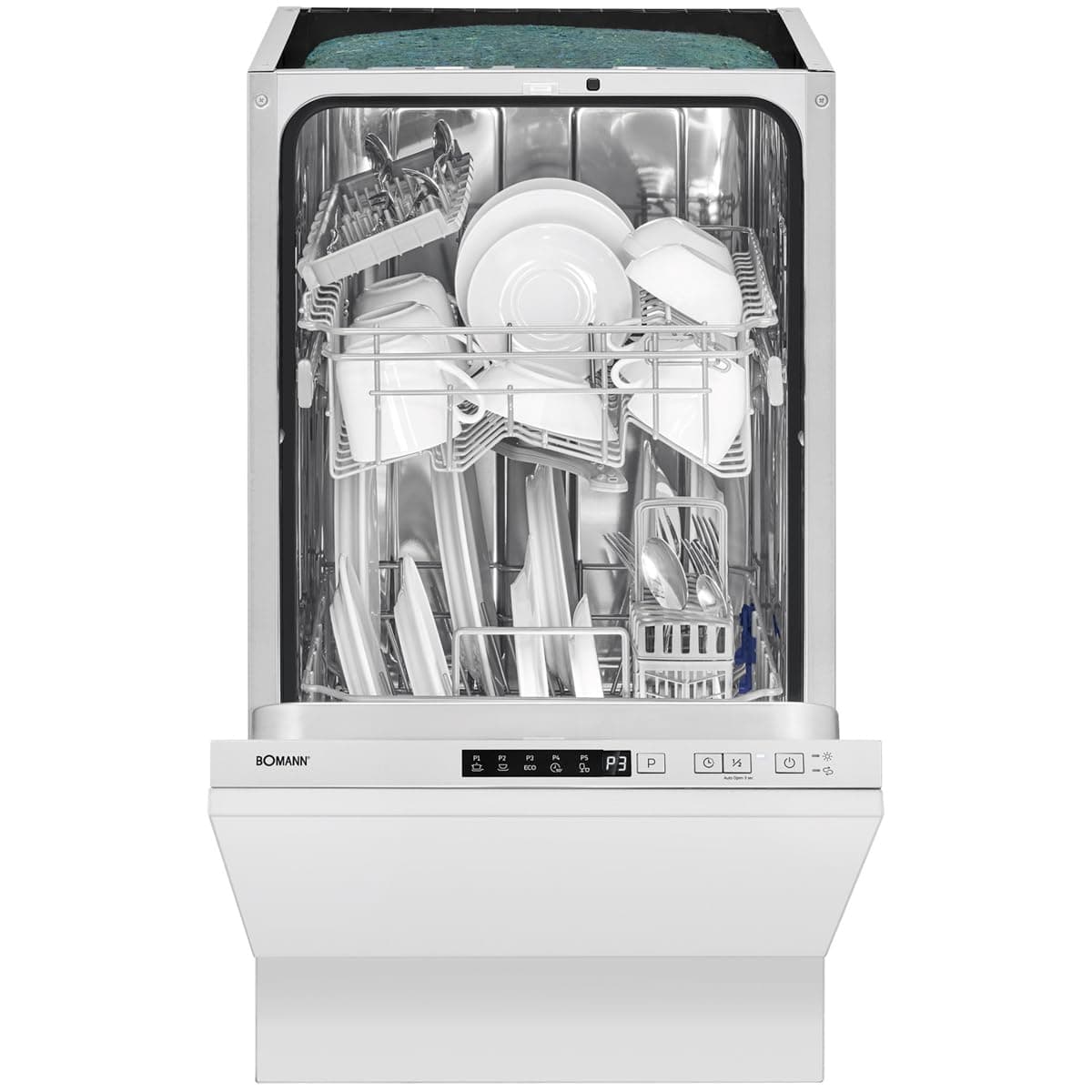 Bomann® Geschirrspüler 45 cm vollintegrierbar | Spülmaschine 45 cm für 10 Maßgedecke | Geschirrspüler 45cm mit 5 Programmen und 2 Sprühebenen | Programm-Startvorwahl: 1-24 h | GSPE 7420 VI Angebot bei HelloDeals