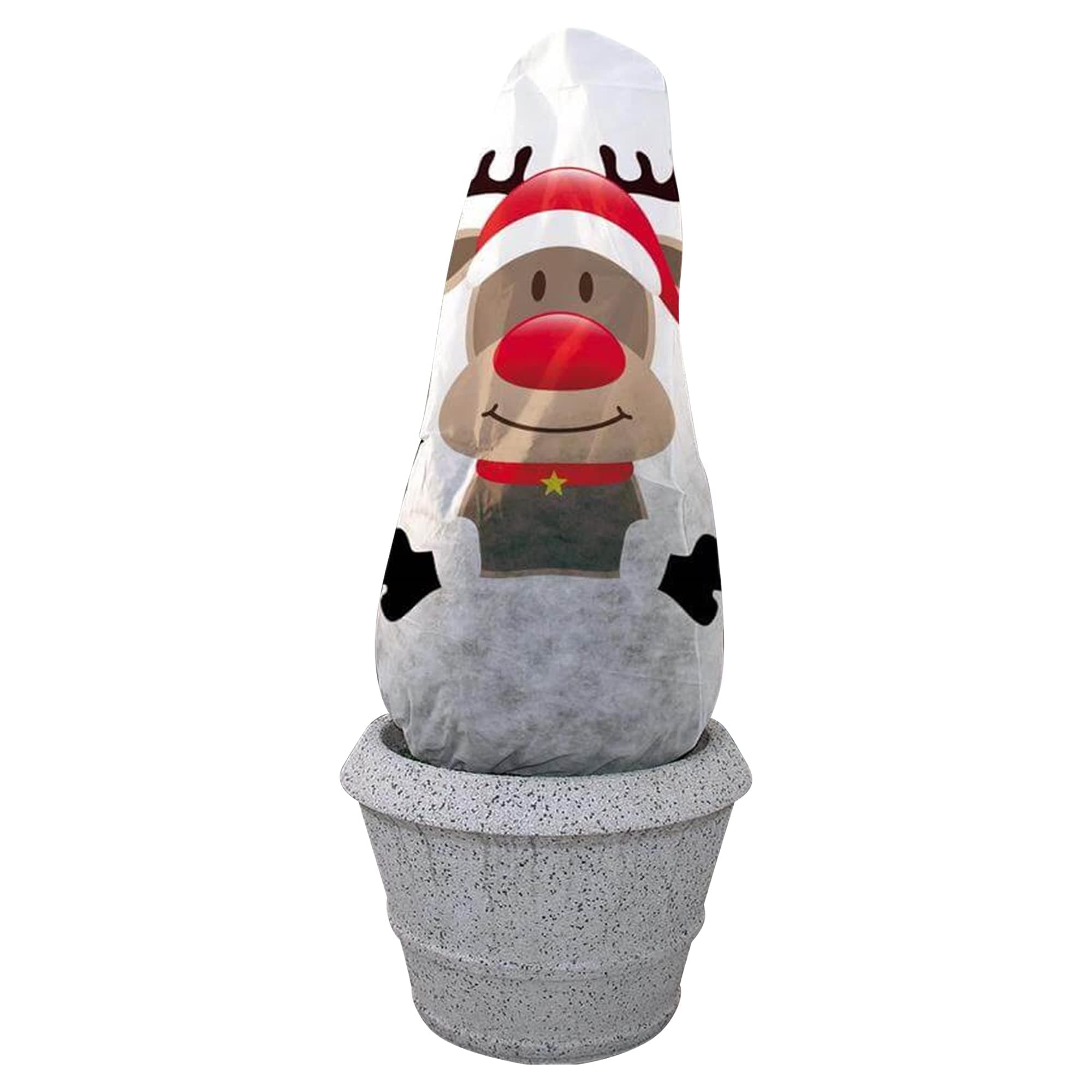 NOOR Winterschutz Vlieshaube Rentier B 130 x H 160cm I Frostschutzhaube für Pflanzen I Winterschutz für Pflanzen Überwinterung I Frostresistenter Pflanzenvlies / Winterschutzvlies I Rentier-Look 160 x 130 cm (Rechteckig) Angebot bei HelloDeals