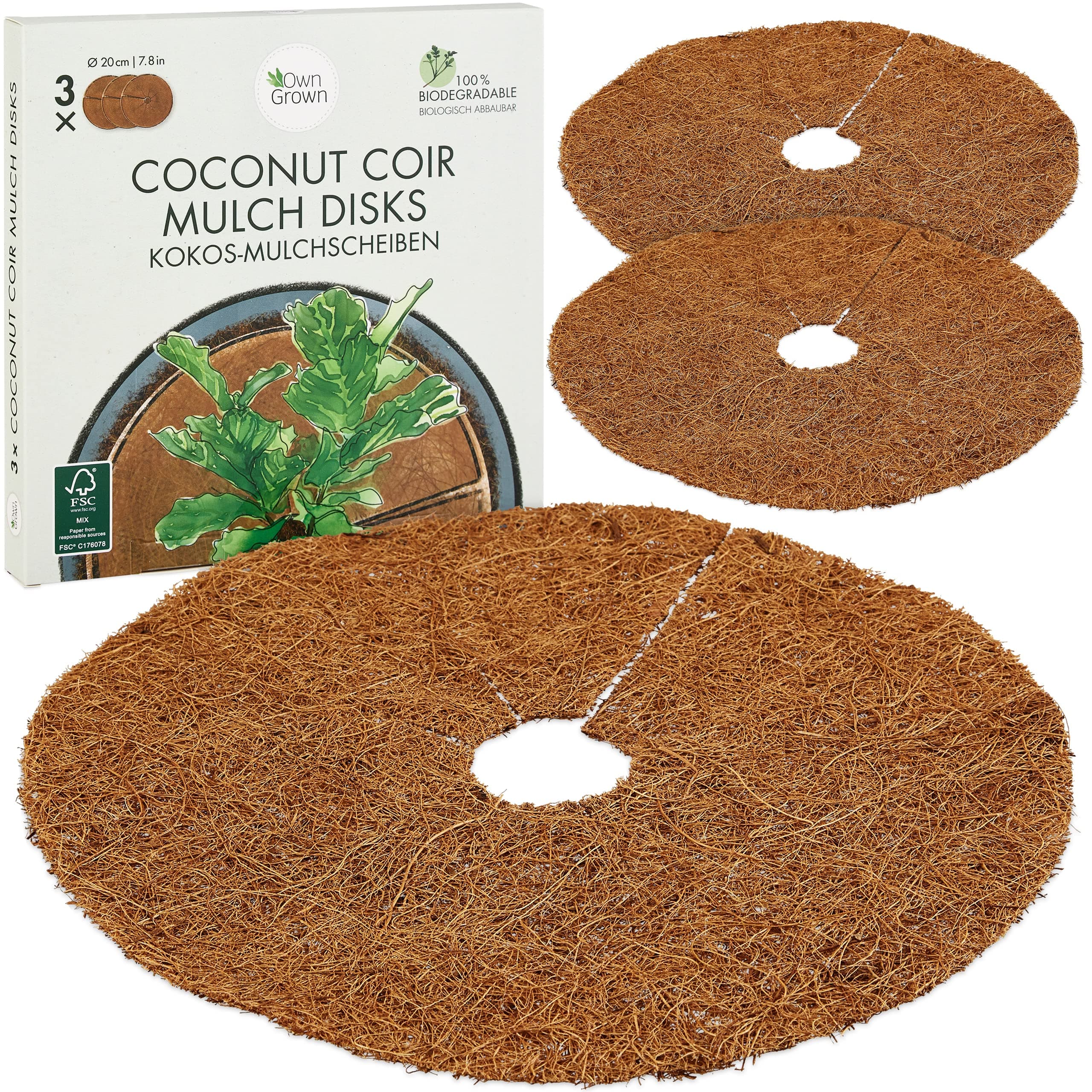 OwnGrown Kokosmatte Winterschutz Pflanzen : 3x20cm Kokosscheibe als Pflanzenschutz Winter – Kokosmatte Winterschutz für Pflanzen – Frostschutz Pflanzen – Ganzjähriger Topfschutz Pflanzen Winter Angebot bei HelloDeals