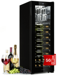 Klarstein Weinkühlschrank, Getränkekühlschrank Schmal, 1 Zone Kühlschrank mit Glastür, Getränkekühlschränke Freistehend, Weinkühlschrank Klein, Weinkühlschränke mit UV-Schutz, 5-20 °C, 56 Flaschen 173 Liter / 56 Flaschen Angebot bei HelloDeals
