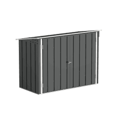 Duramax Fahrradschuppen für 2, Fahrradgarage mit komplett breiten, abschließbaren Doppeltüren, Lagerschuppen aus Metall, Gartenschuppen Fahrräder, Fahrradaufbewahrung, fahrradbox, Anthrazit Angebot bei HelloDeals