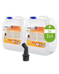 Höfer Chemie 2 x 5 L (10 Liter) FLAMBIOL® Bioethanol 96,6% Premium für Ethanol Kamin, Ethanol Feuerstelle, Ethanol Tischfeuer und Bioethanol Kamin 2x 5 L Angebot bei HelloDeals