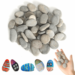 40 Stücke Steine zum Bemalen, 1-3 CM gemalter Kieselsteine Glatte Kieselsteine zum Bemalen Strand Kiesel, Kies Dekosteine Naturstein DIY Aquarium Steine für Bunte Malerei Dekoration Angebot bei HelloDeals