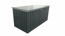 Duramax DH 1.9 (1450 L) Kissenbox aus Metall mit hydraulischer Gasdruckfeder und Vorhängeschlossöse, Terrassenbox und Gartenmöbelaufbewahrung für den Außenbereich, Anthrazit 1450L Anthrazit Angebot bei HelloDeals