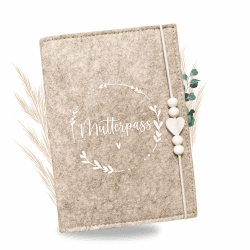 Premium Mutterpasshülle aus Filz für deutschen Mutterpass - mit Fächer für Ultraschallbild, Impfpass, Versichertenkarte - Handmade Mutterpass Schutzhülle Angebot bei HelloDeals