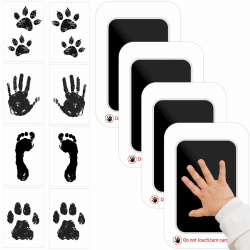CNMTCCO Pfotenabdruck Set Hund, 4 Stück Fußabdruck Baby, Berührungsloses Baby Abdruckset, Baby Erstausstattung Neugeborene Angebot bei HelloDeals