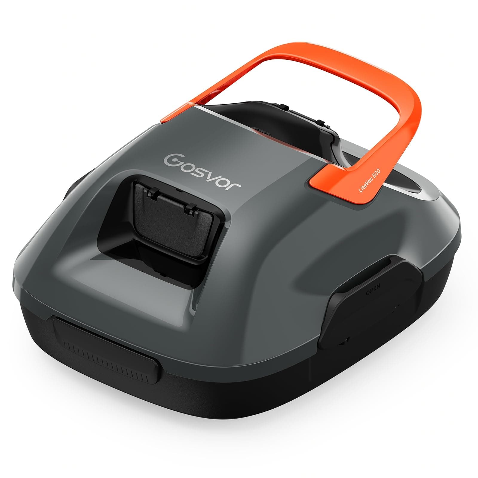 Poolroboter, Akku Poolsauger mit 90 Min. Reinigungszeit, Einfach zu Bedienen, Selbstparkfunktion, Poolsauger Bodensauger Ideal für 80 ㎡ Oberirdische Pools, Grau-Orange Angebot bei HelloDeals