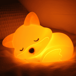 YuanDian Fuchs Nachtlicht, Süße Fox Silikon Lampe, wiederaufladbare dimmbare Timer Bedside Touch Nachtlicht Deko fürs Kinderzimmer, Geschenk für Baby Kinder Style Fox Angebot bei HelloDeals