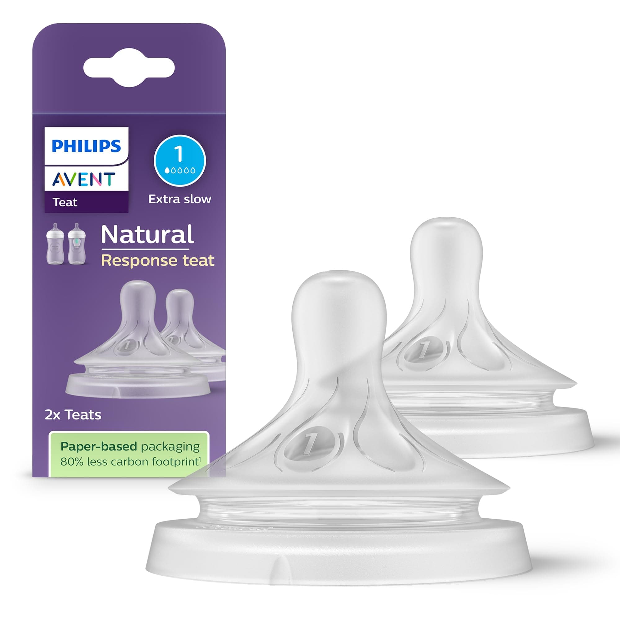 Philips AVENT Natural Response Sauger – 2x Sauger für Babyflaschen mit Durchflussstärke 1, für Neugeborene ab 0 Monaten, BPA-frei (Modell SCY961/02) 1 stück (2er Pack) Angebot bei HelloDeals