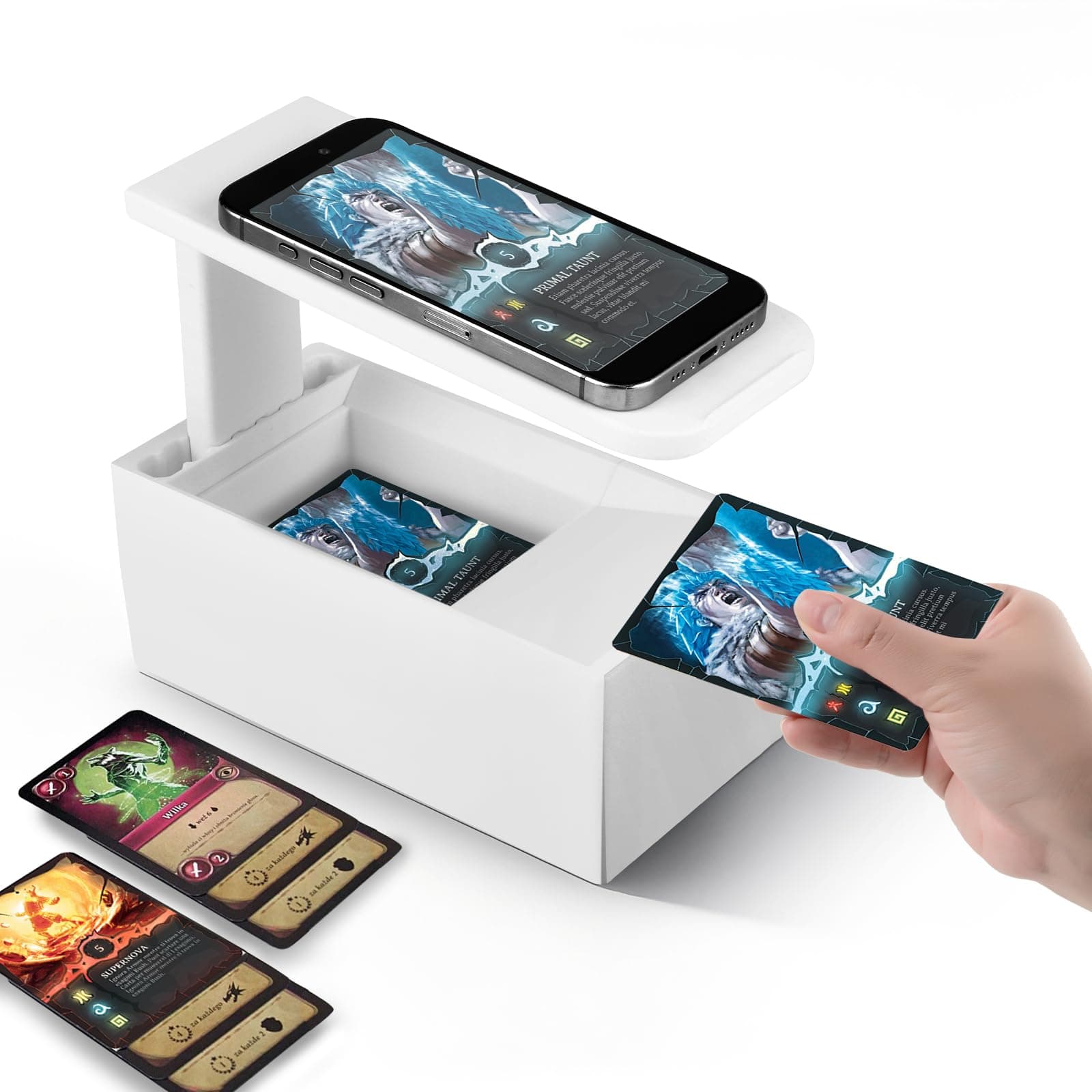 Verbesserter Trading Card Scanner, MTG TCG Karten Scanner Ständer, Handyhalterung MTG Zubehör, Schnelles Scannen von Magic und TCG Karten Angebot bei HelloDeals