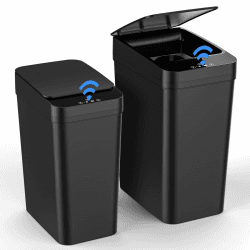 Diealles Shine 2er Set Mülleimer mit Sensor, 15L & 12L Automatischer Elektrischer Deckel Sensor, 3 Betriebsmodi, Leise Wasserdicht Intelligenter Abfallbehälter, für Küche Büro Wohnzimmer Badezimmer Angebot bei HelloDeals