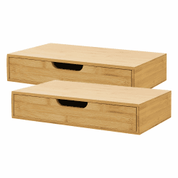 [en.casa] Wandregal 2er Set Bokn mit Schublade Bambus Schweberegal Hängeregal Wandablage Wandboard Nachttisch-Ablage 40 x 24 x 8 cm Wandschublade Bambus 2x Angebot bei HelloDeals