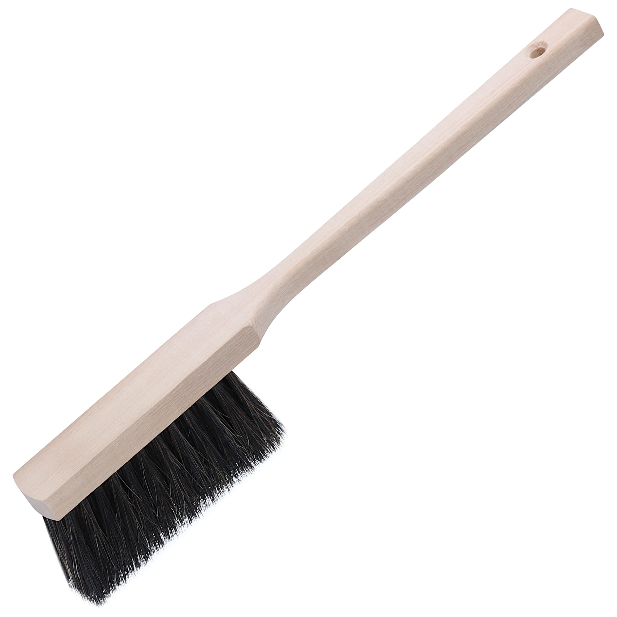 Langstiel Handfeger Rosshaar 43cm - Handbesen mit Rosshaarborsten - Langstielhandfeger aus Buchenholz - Handkehrer mit langem Stiel - ideal für Haushalt, Werkstatt und Auto Angebot bei HelloDeals