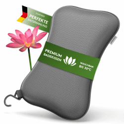 Premium Badewannenkissen Grau - Badekissen für Badewanne - Kissen Badewanne mit Saugnäpfen - Nackenkissen als Nacken- & Whirlpool Kopfstütze - Badewannen Zubehör - Bath Pillow Spa 3D Grau Klein Angebot bei HelloDeals