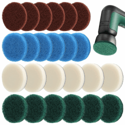 24 Stück Aufsatz für Bosch Universal Brush, Elektrische Reinigungsbürste mit Bosch Home and Garden 6033 Akku 6X Schaumstoffpad, 6X Küchenpad, 6X Hochleistungspad, 6X Mikrofaserpad Angebot bei HelloDeals