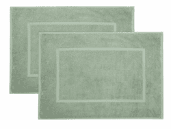 ZOLLNER 2er Set Badematten in 50x70 cm - saugstarke und Flauschige Badvorleger aus Baumwolle - bis 60°C waschbar - für Fußbodenheizung geeignet - in Salbei - Hotelqualität 2x Badematten - Rahmen Salbei Angebot bei HelloDeals