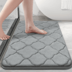 Homaxy Memory Foam Badezimmerteppich rutschfest Badematte Weich Badteppich Saugfähige Badvorleger Waschbar Pflegeleichte Duschvorleger - 40 x 60 cm, Grau 40 x 60 cm (Rechteckig) Grau Angebot bei HelloDeals