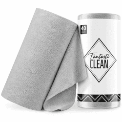 Fantasticlean Mikrofaser-Reinigungstuchrolle mit 40 Stück, Abreißbare Putztücher, Wiederverwendbare Fusselfreie Lappen Geschirrtücher 30x30cm-Grau Angebot bei HelloDeals