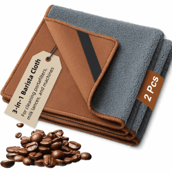 2 Stück Barista Tuch Set, 30x30cm Mikrofasertücher, Doppelseitige Microfasertücher, Barista Zubehör für Reinigung der Dampflanze Siebträger, Kaffeemaschine Reinigungstuch, Saugstark Tücher Angebot bei HelloDeals