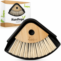 Schaufel und Besen Set, Kehrblech und Handfeger mit Bambusgriff, Kehrgarnitur für Haushalt Angebot bei HelloDeals