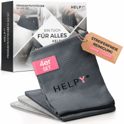 Putztücher [4er Set] – streifenfreie Fensterputztücher – fusselfreie Reinigung – Microfasertücher für Küche, Bad, Auto & Fenster – hell-/dunkelgrau – 40 x 60 4er Set - Grau Angebot bei HelloDeals