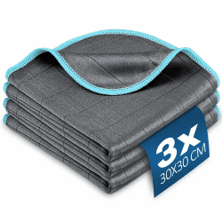 Airlab Fensterputztücher Carbon Tücher 400 GSM, Fenstertuch Streifenfrei Putztücher, Mikrofasertücher Auto Glas Fenster, Reinigungstuch Carbon Lappen für Kristallklare & Streifenfreie Scheiben, Blau 3er-set, Blau 30 x 30 cm Angebot bei HelloDeals