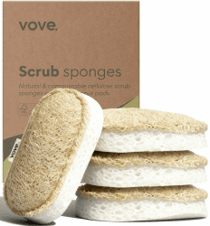 Vove Luffa-Spülschwämme 4er-Set aus Zellulose & Baumwolle, umweltfreundlich für Küche & Bad, FSC-zertifizierte Verpackung 4er-Pack Angebot bei HelloDeals