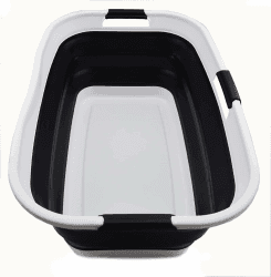 SAMMART 44L Faltbarer Kunststoff-Wäschekorb - Faltbarer Pop-up-Aufbewahrungsbehälter - Tragbare Waschwanne - Platzsparender Korb, Wasserkapazität: 35L (1, Weiß/Schwarz),Größe: 64,5 x 44 x 26cm 1 Weiß / Schwarz Angebot bei HelloDeals