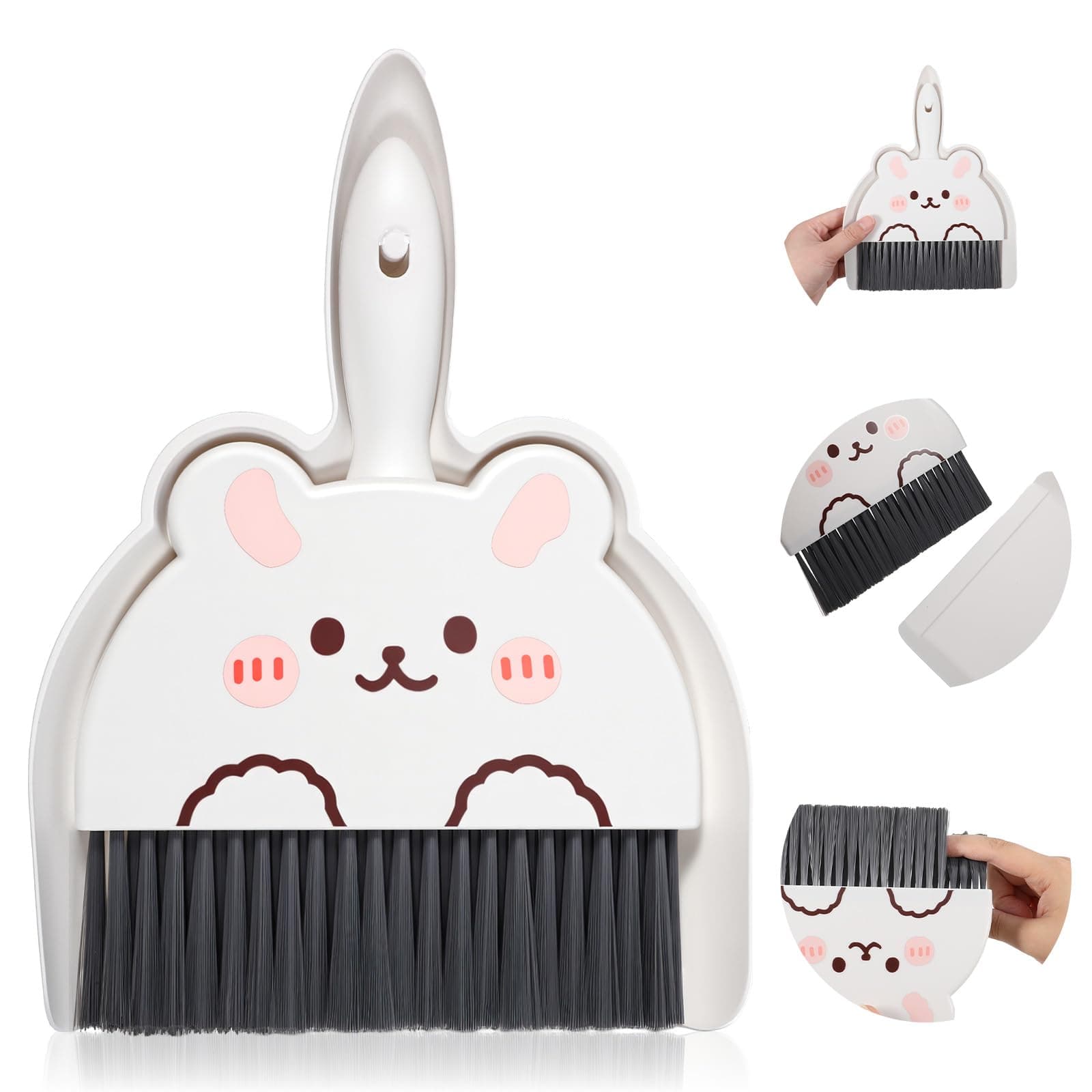 Tischbesen mit Schaufel, Mini Besen Tischfeger Tragbare Tischbesen Besen und Kehrschaufel Krümelbürste Tischkehrer für Küche Wohnzimmer Haustier Reinigung Angebot bei HelloDeals