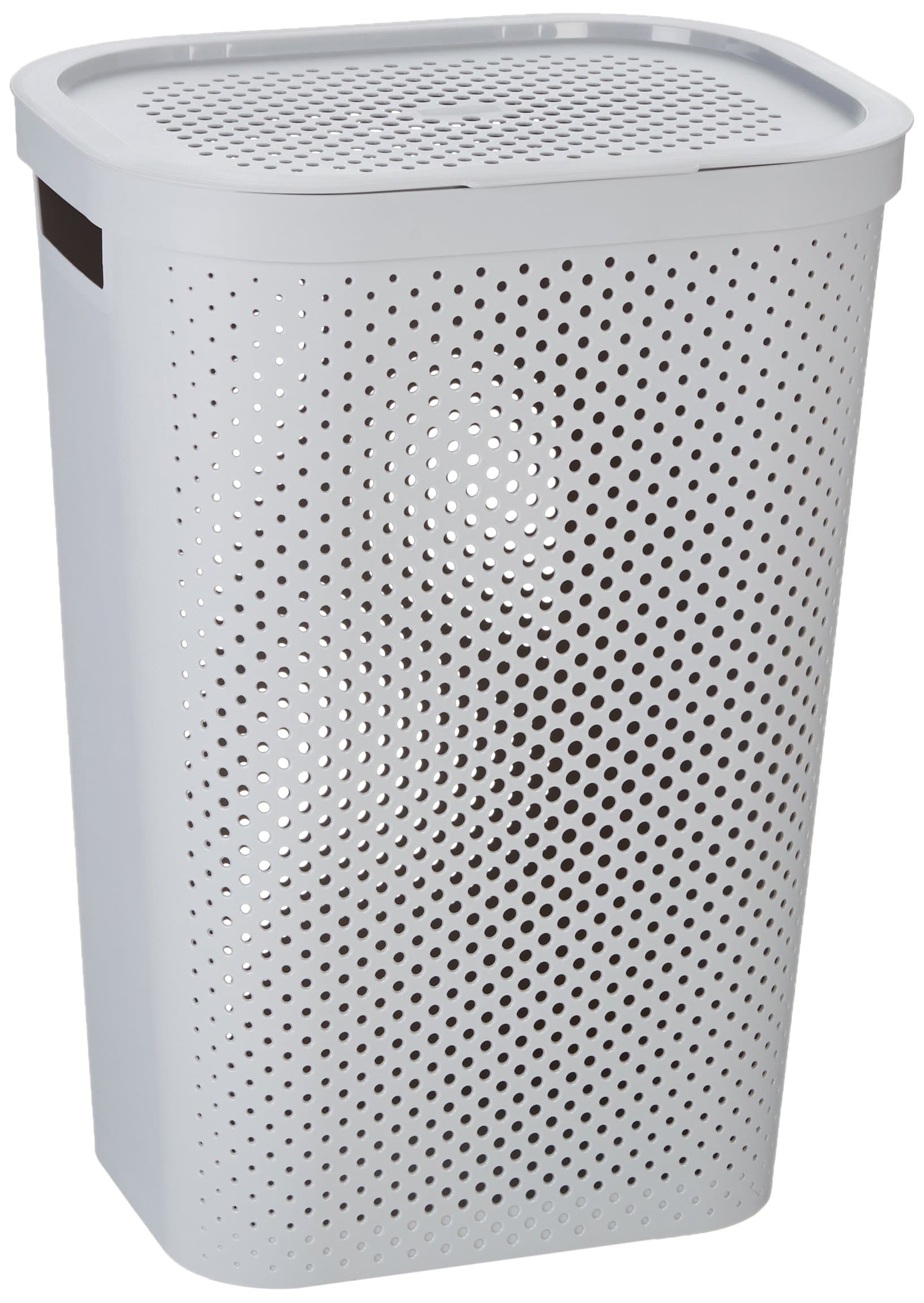 Curver Wäschebox Infinity mit Punktmuster 59l in hellgrau, Plastik, Grau, 35 x 25 x 10 cm Angebot bei HelloDeals