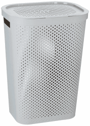 Curver Wäschebox Infinity mit Punktmuster 59l in hellgrau, Plastik, Grau, 35 x 25 x 10 cm Angebot bei HelloDeals