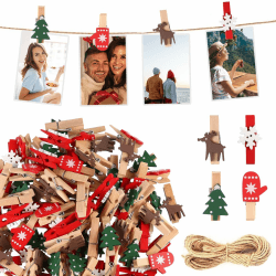 Holzklammern Weihnachten 50 Stück Weihnachten Mini Wäscheklammern Holzklammern Klein Kleine Wäscheklammern Holzklammern Wäscheklammern Weihnachten für DIY Fotos Klammern Dekoration usw Angebot bei HelloDeals