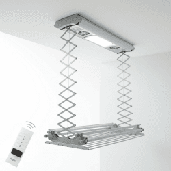 Foxydry Air, Elektrischer Wäscheständer für Wand und Decke mit Ventilator und Fernbedienung, aus Aluminium und Stahl (160 cm) 160 cm / Decke Angebot bei HelloDeals