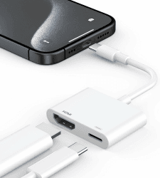 USB C auf HDMI Adapter, Typ C auf HDMI Adapter, 4K Digital AV Konverter für TV, Video und Audio Synchronisation Kompatibel mit iPhone 15/16, iPad, Samsung S24 Ultra, MacBook Pro/Air Angebot bei HelloDeals